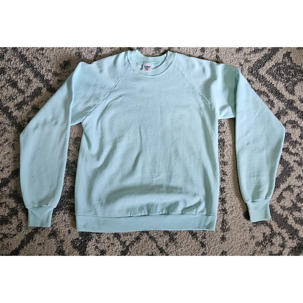 Vintage Sunbelt Sportswear Mint Green Raglan Sweatshirt Large Aqua Pullover